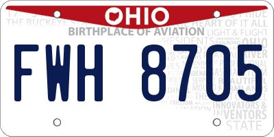 OH license plate FWH8705