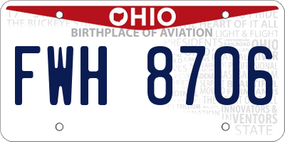 OH license plate FWH8706