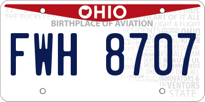 OH license plate FWH8707