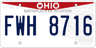 OH license plate FWH8716