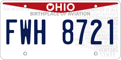 OH license plate FWH8721