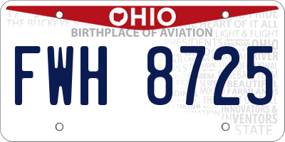 OH license plate FWH8725