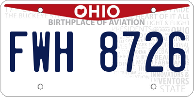 OH license plate FWH8726