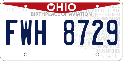 OH license plate FWH8729