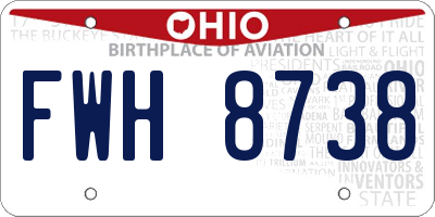 OH license plate FWH8738