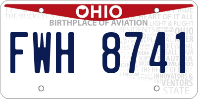 OH license plate FWH8741