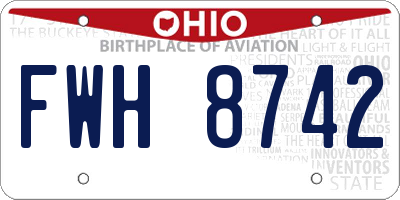 OH license plate FWH8742