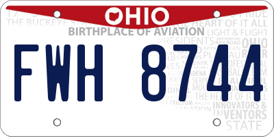 OH license plate FWH8744