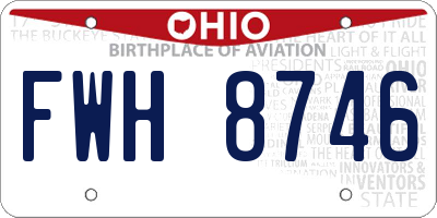 OH license plate FWH8746