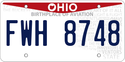 OH license plate FWH8748