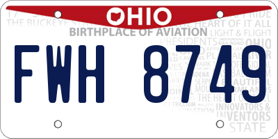 OH license plate FWH8749