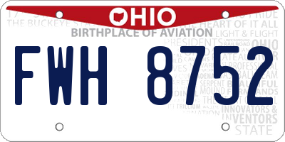 OH license plate FWH8752