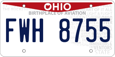 OH license plate FWH8755