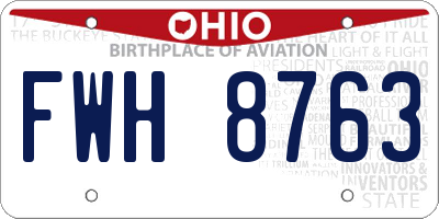 OH license plate FWH8763
