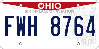 OH license plate FWH8764