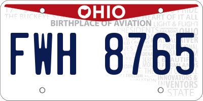 OH license plate FWH8765