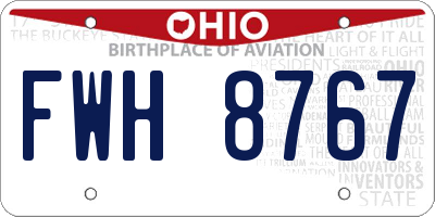 OH license plate FWH8767