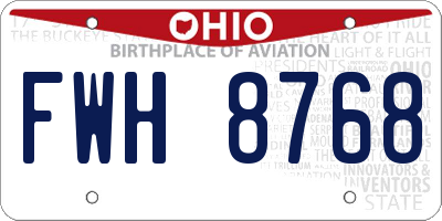 OH license plate FWH8768