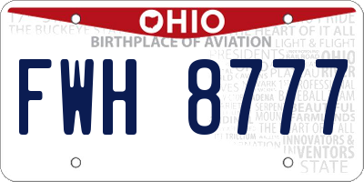 OH license plate FWH8777