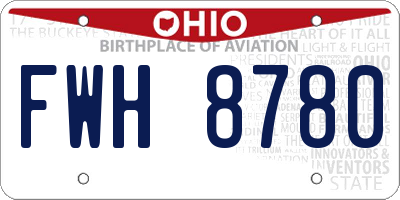 OH license plate FWH8780