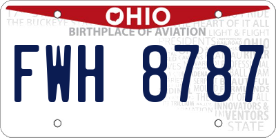 OH license plate FWH8787