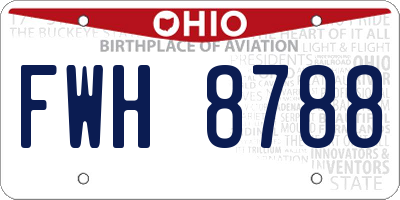 OH license plate FWH8788