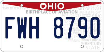 OH license plate FWH8790