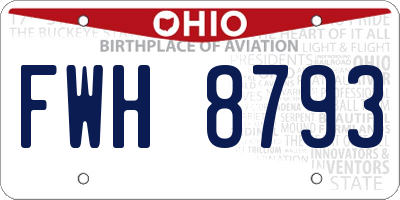 OH license plate FWH8793