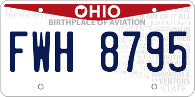 OH license plate FWH8795