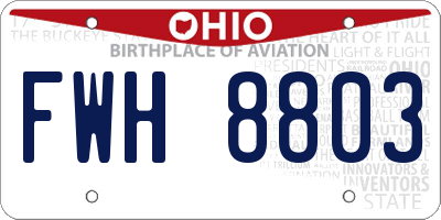 OH license plate FWH8803