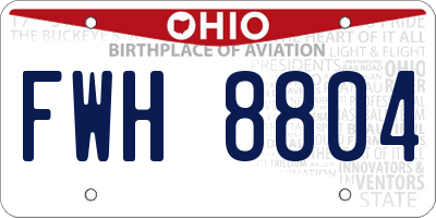 OH license plate FWH8804