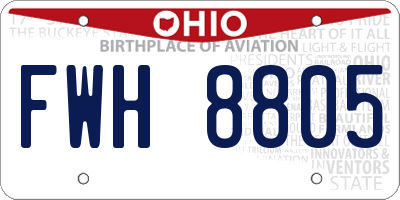OH license plate FWH8805