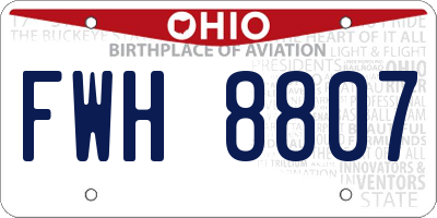 OH license plate FWH8807