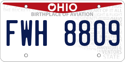 OH license plate FWH8809