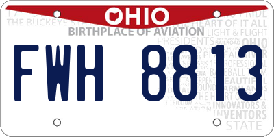 OH license plate FWH8813