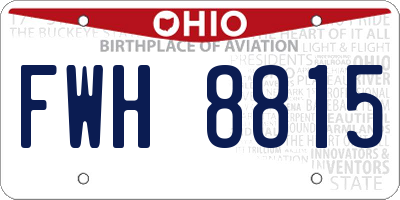 OH license plate FWH8815