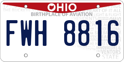 OH license plate FWH8816
