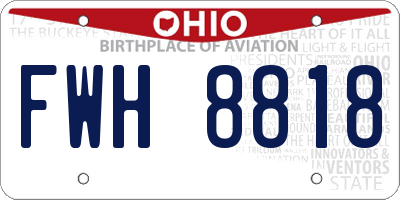 OH license plate FWH8818