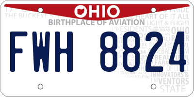 OH license plate FWH8824