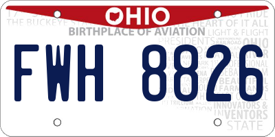 OH license plate FWH8826