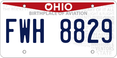 OH license plate FWH8829