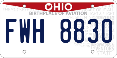 OH license plate FWH8830