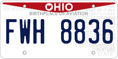 OH license plate FWH8836