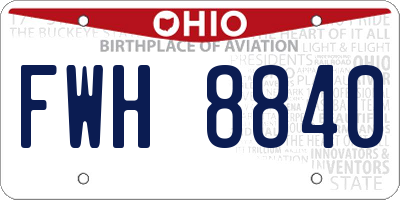 OH license plate FWH8840