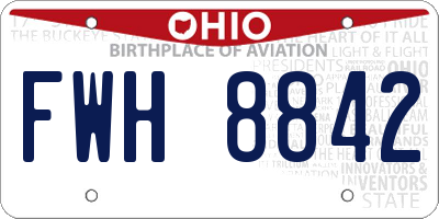 OH license plate FWH8842