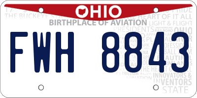 OH license plate FWH8843