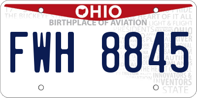 OH license plate FWH8845