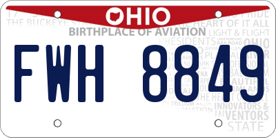 OH license plate FWH8849