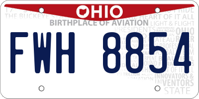 OH license plate FWH8854