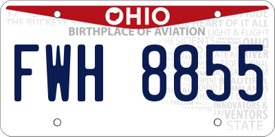 OH license plate FWH8855